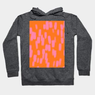 Abstract, Orange with Pink Brush Strokes Hoodie